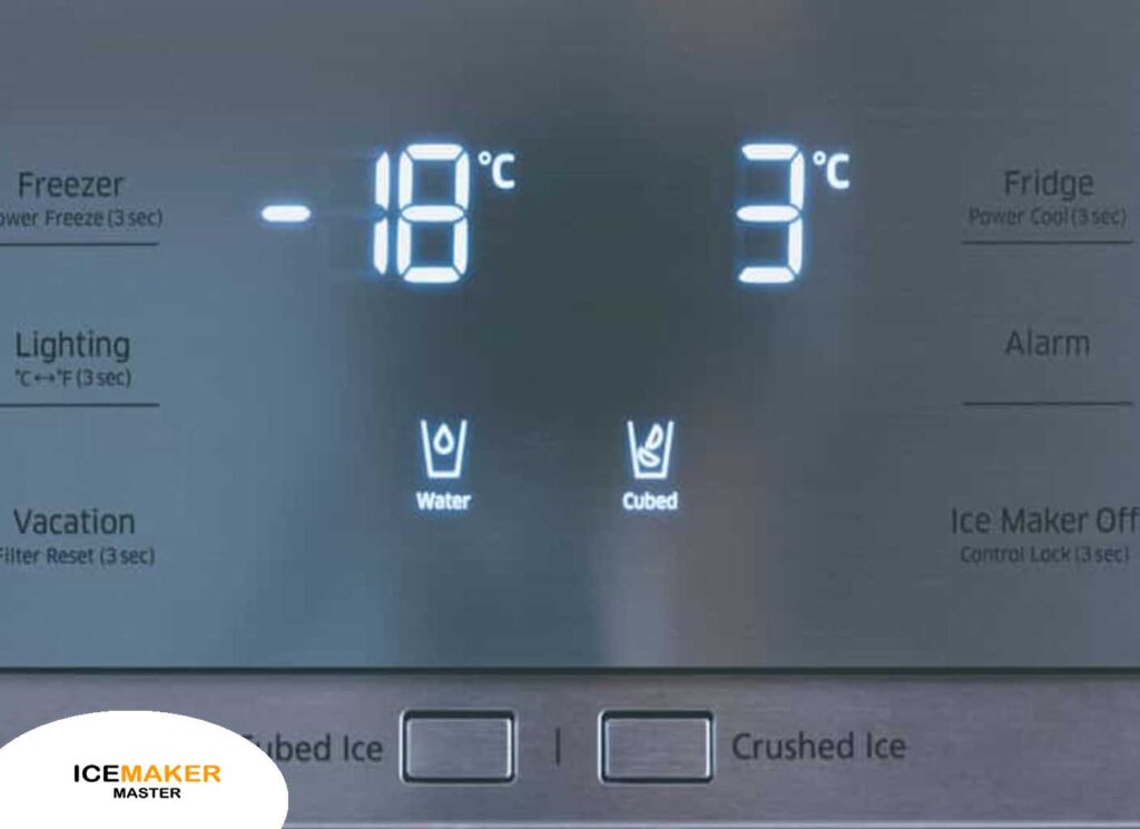 temperature of the ice maker