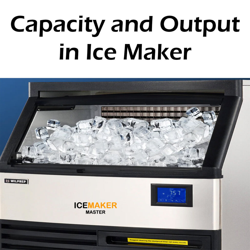 capacity and output in ice maker